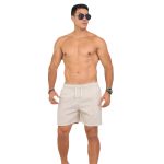 Short Linho Masculino Bermudinha - Bege