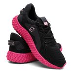 Tênis Feminino Ref FLEXFEM / PRETO-ROSA