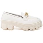 Mocassim Feminino Branco Tratorado