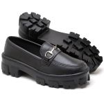 Mocassim Feminino Preto Tratorado