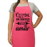 Avental Oxford De Cozinha Rosa Personalizado Mãe