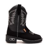 BOTINA TEXANA INFANTIL CANO LONGO PRETO COM PRATA 070