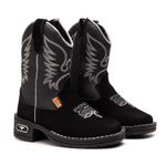 BOTINA TEXANA INFANTIL CANO LONGO PRETO COM PRATA 070