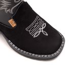 BOTINA TEXANA INFANTIL CANO LONGO PRETO COM PRATA 070