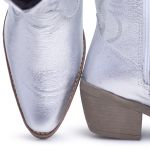 Bota Feminina Country Texana Prata Bordada