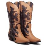 Bota Western Bordada Caramelo