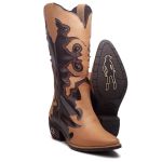 Bota Western Bordada Caramelo
