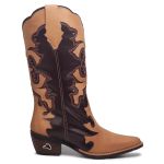 Bota Western Bordada Caramelo
