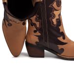 Bota Western Bordada Caramelo