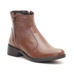 Bota Feminina Couro Cano Curto Chocolate