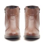 Bota Feminina Couro Cano Curto Chocolate