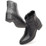 Bota Feminina Couro Cano Curto Preta