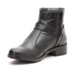 Bota Biker Boots Couro Cano Curto Preta