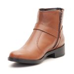 Bota Biker Boots Couro Cano Curto Conhaque