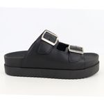  Papete Flatform Fivela Dupla Preta Manoela