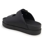  Papete Flatform Fivela Dupla Preta Manoela