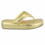 Papete Tamanco Feminino Dourada Roberta