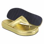 Papete Tamanco Feminino Dourada Roberta