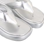 Papete Tamanco Feminino Prata Roberta