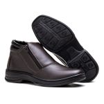 Botina Masculina Casual Zíper Ref. 1402 Café – Estilo Clássico e Conforto Garantido