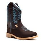 BOTINA TEXANA INFANTIL CANO LONGO CAFÉ AZUL 060