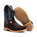 BOTINA TEXANA INFANTIL CANO LONGO CAFÉ AZUL 060