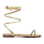 Sandália Brilho Amarração Dourada Evelyn R001