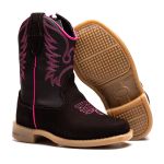 BOTINA TEXANA INFANTIL CANO LONGO CAFÉ ROSA 060