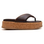 PAPETE TAMANCO FEMININO PLATAFORMA ASA DELTA CORTIÇA CAFÉ 180