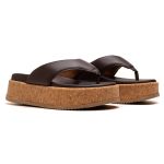 PAPETE TAMANCO FEMININO PLATAFORMA ASA DELTA CORTIÇA CAFÉ 180