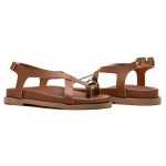 SANDÁLIA PAPETE FEMININA DETALHE EM METAL CARAMELO G01