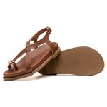 SANDÁLIA PAPETE FEMININA DETALHE EM METAL CARAMELO G01