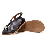 SANDÁLIA PAPETE FEMININA DETALHE EM METAL PRETO G01