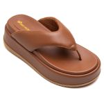 PAPETE TAMANCO FEMININO PLATAFORMA ASA DELTA CARAMELO 180
