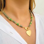 COLAR CORAÇÃO VERDE