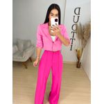 Blazer cropped alfaiataria rosa