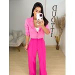 Blazer cropped alfaiataria rosa