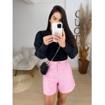 Short linho rosa