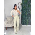 Calça alfaiataria gelo esverdeada 