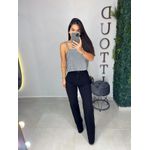 Wide leg elastano preta