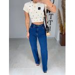 Wide leg elastano escura