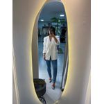 Calça mom elastano média