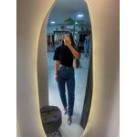 Calça jeans risca de giz