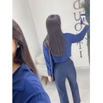 Calça alfaiataria reta azul marinho