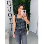 Blusa xadrez verde floresta