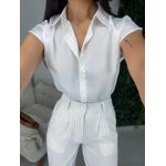 Camisa acetinada branca
