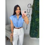 Camisa acetinada azul