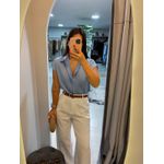 Camisa acetinada azul