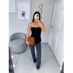 Wide leg elastano preta vintage