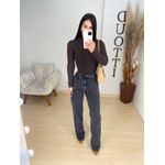 Wide leg elastano preta vintage